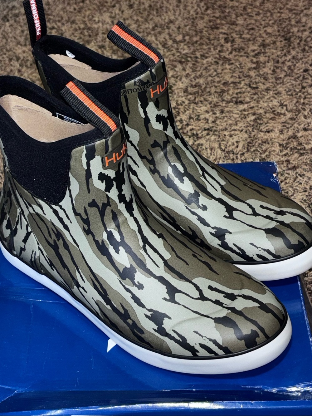Huk Men's Mossy Oak Rogue Wave Deck Boots Mossy Oak Bottomland Size 11 New